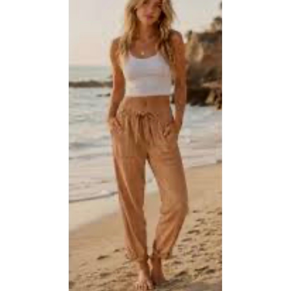 Cynthia Rowley Lyocell Jogger Pants terracotta relaxed-fit loungewear casual